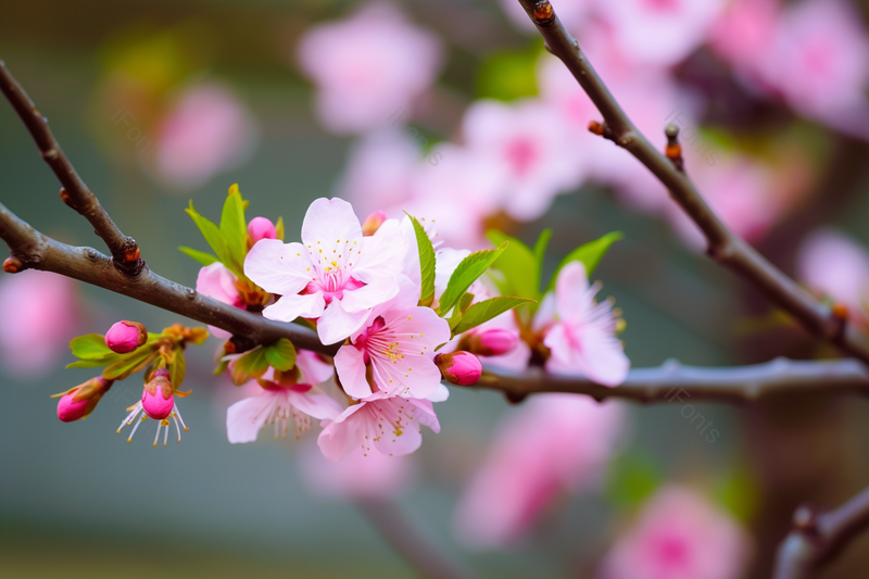 自然界开放的桃花特写实拍摄影图,高清,摄影图,摄影图片,图片大全,摄影图免费下载